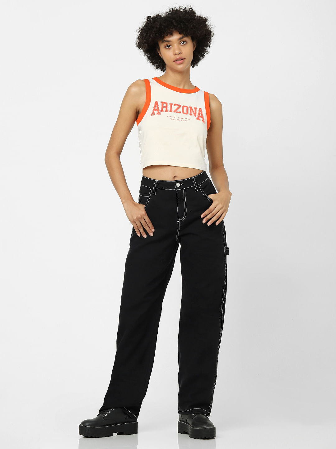 Beige Cropped Tank Top