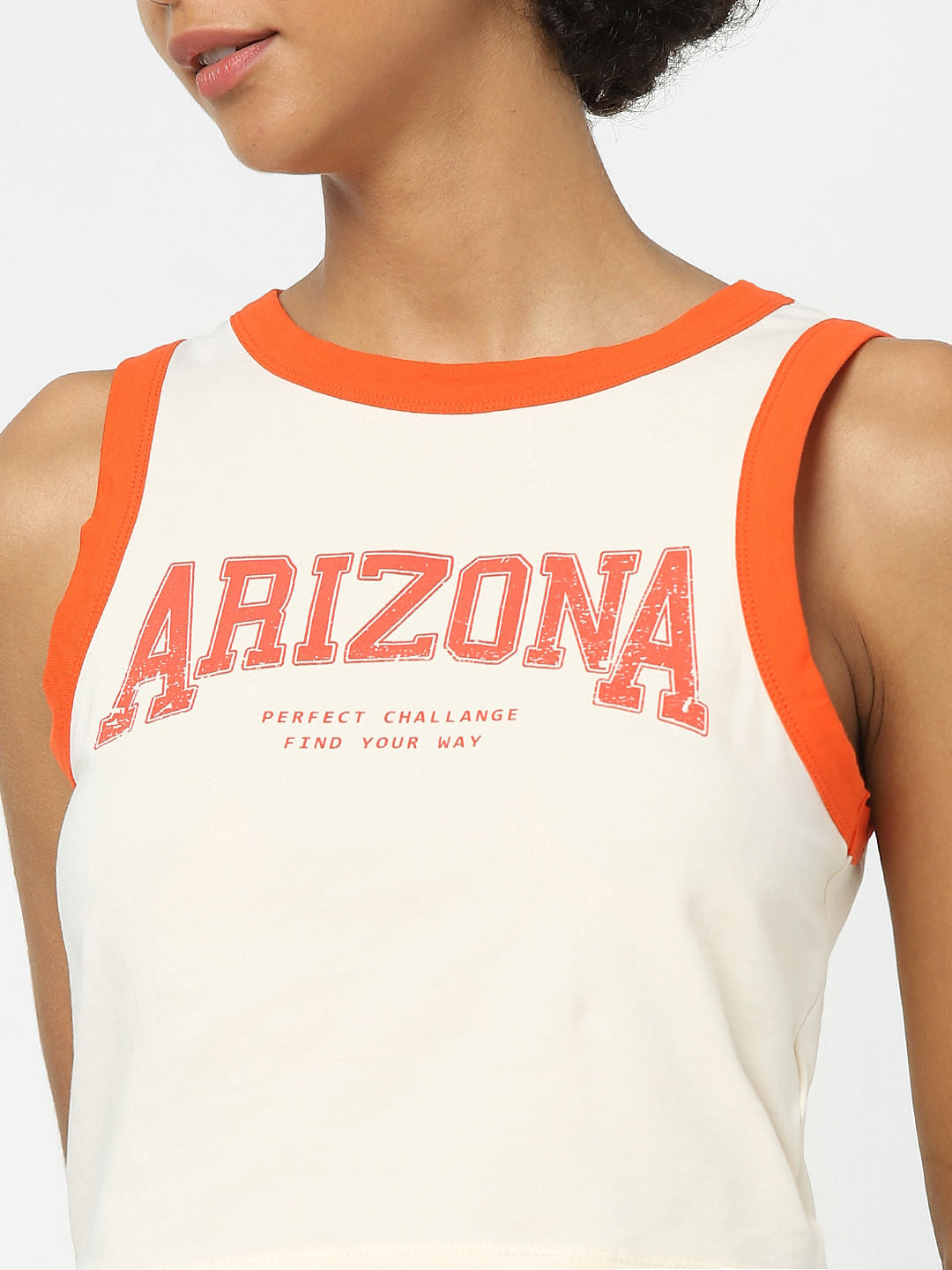 Beige Cropped Tank Top