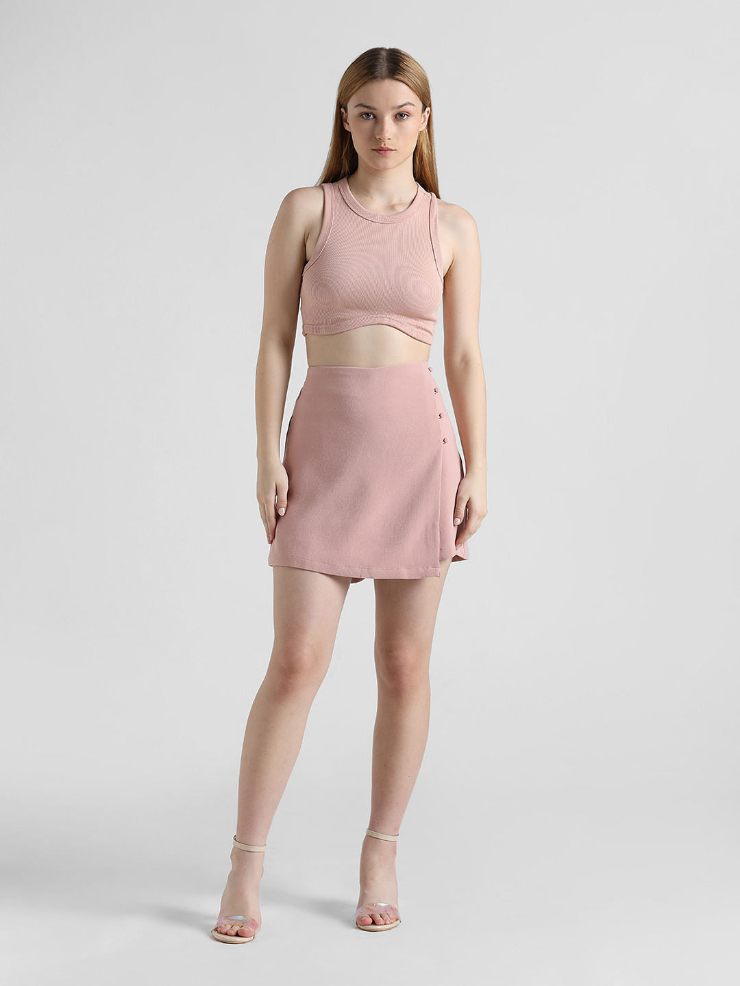 Pink High Rise Skorts