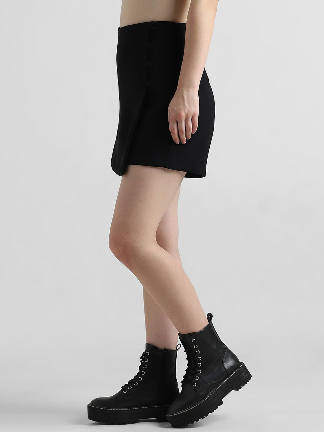 Black High Rise Skorts