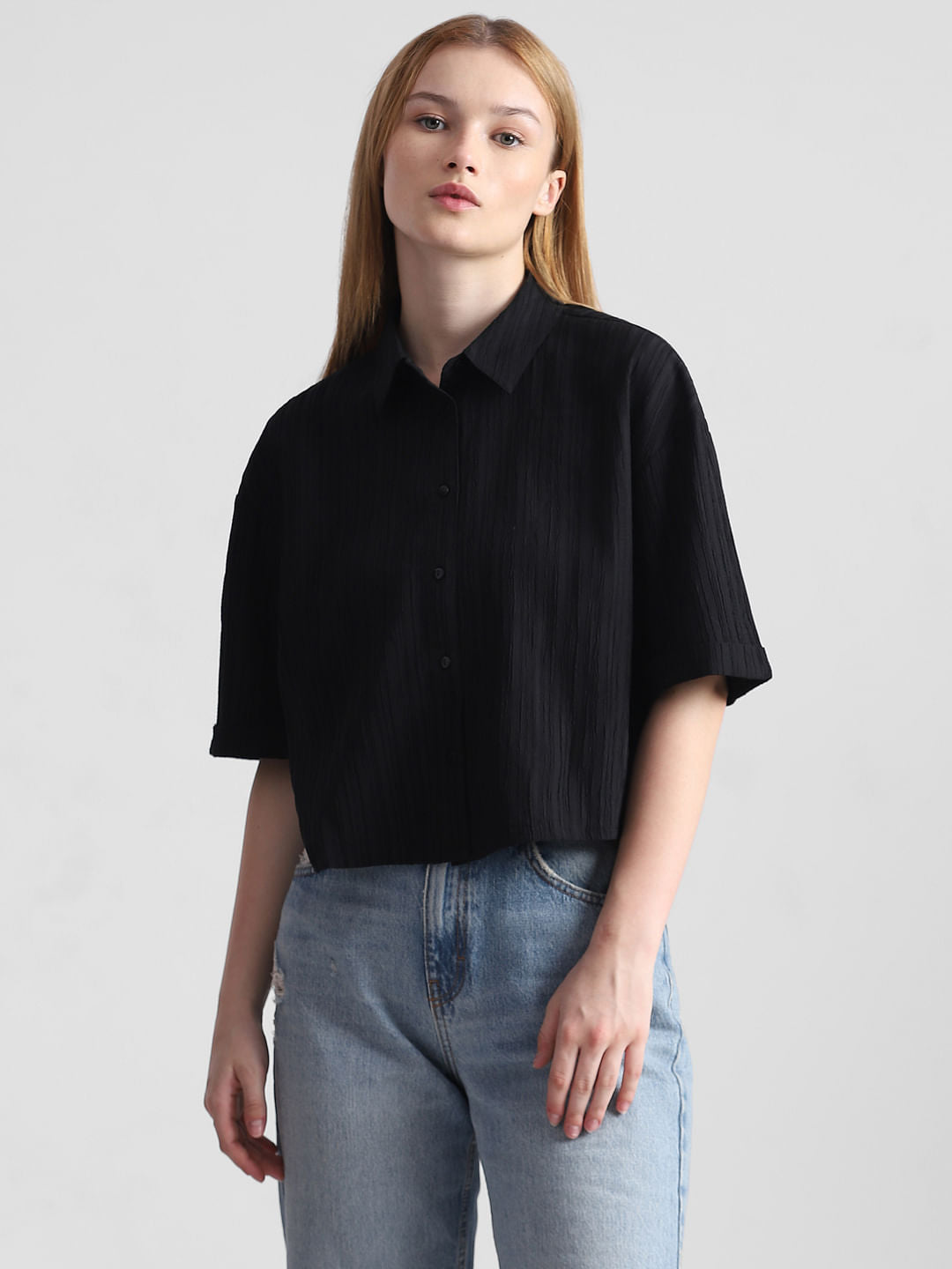 Black Textured Shirt