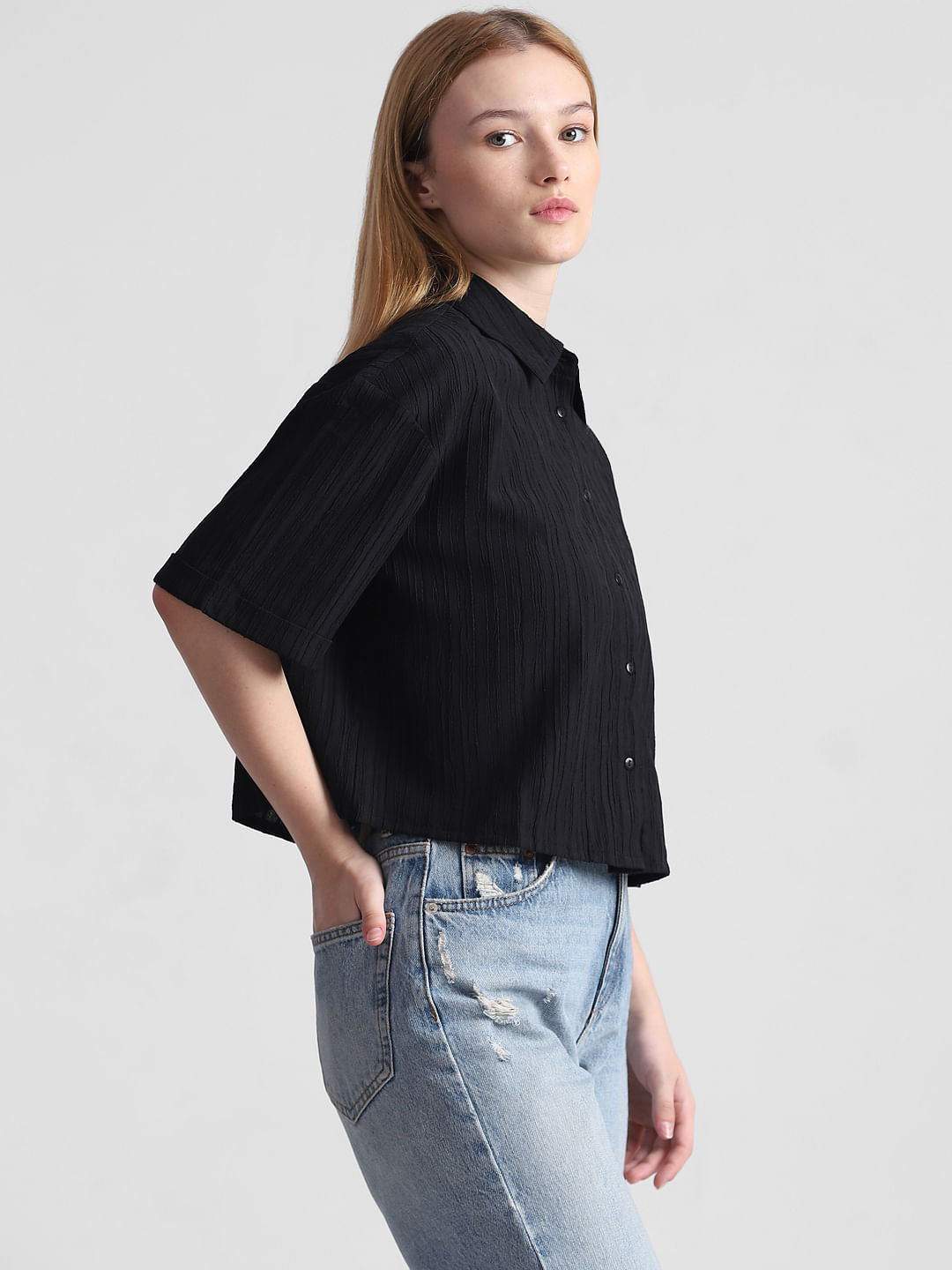 Black Textured Shirt