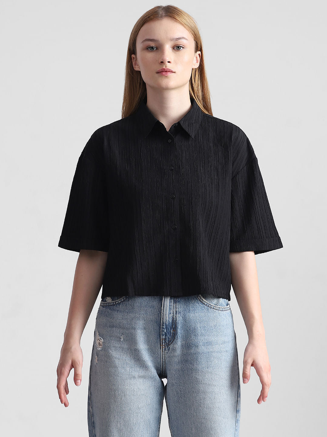 Black Textured Shirt