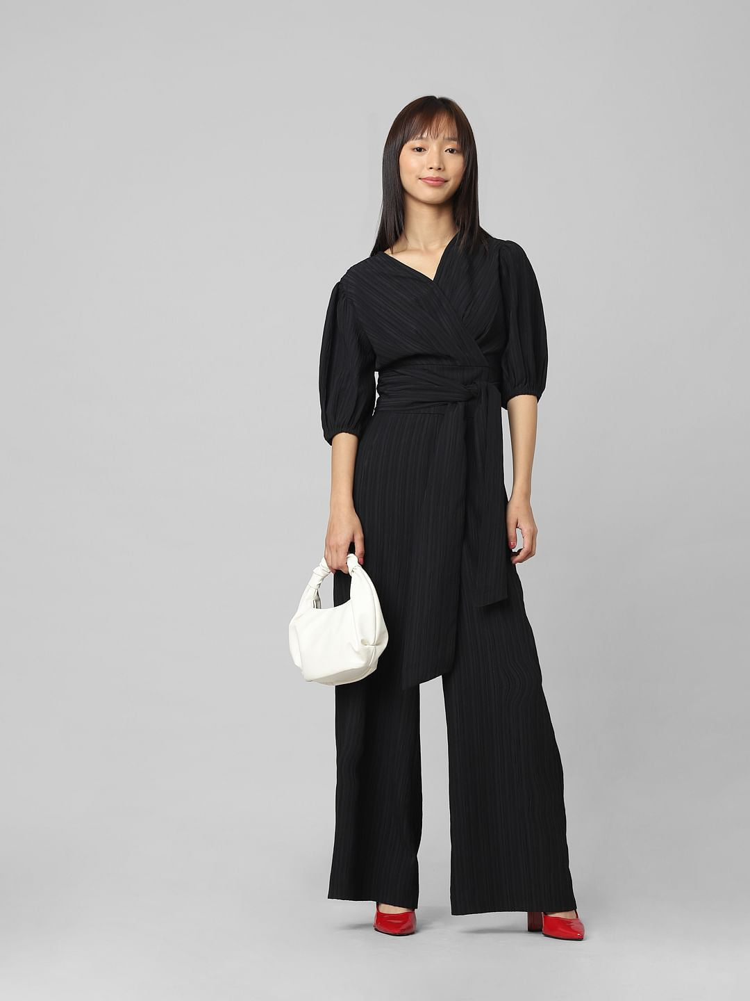 Black High Rise Wide Leg Co-Ord Pants