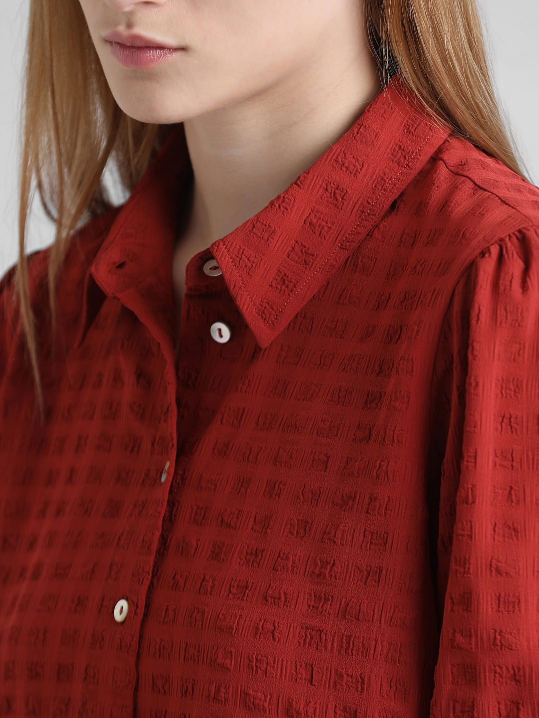 Red Textured Shirt