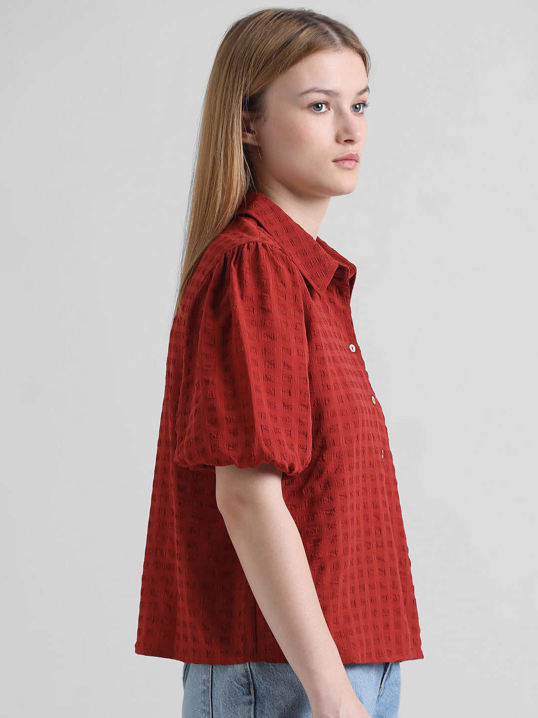 Red Textured Shirt