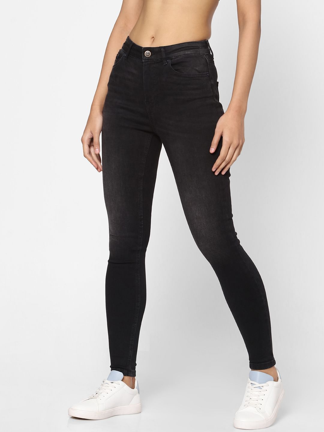Black High Rise Skinny Jeans