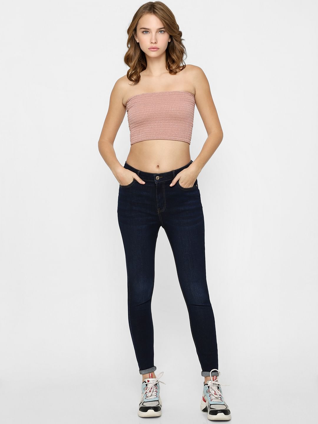 Dark Blue High Rise Regular Jeans