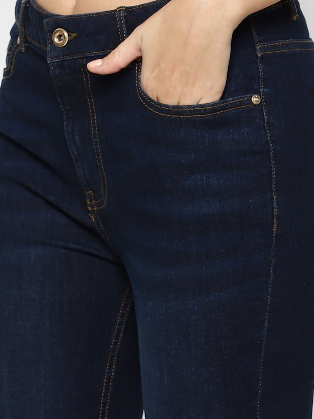 Dark Blue High Rise Regular Jeans