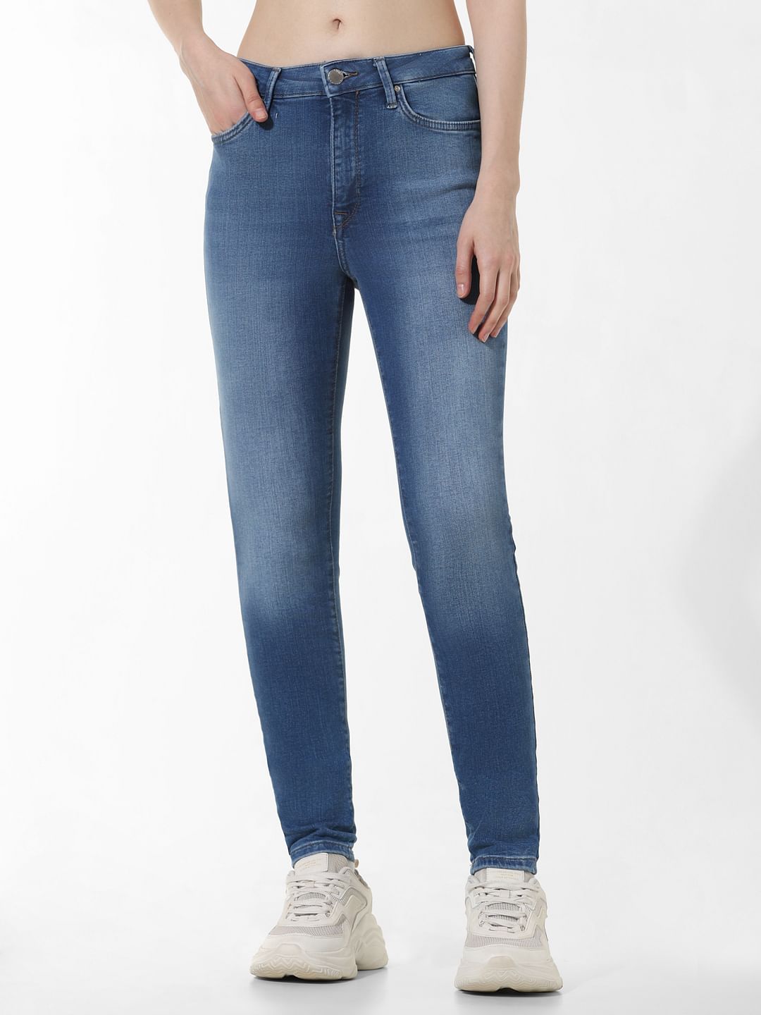 Blue High Rise Super Skinny Jeans
