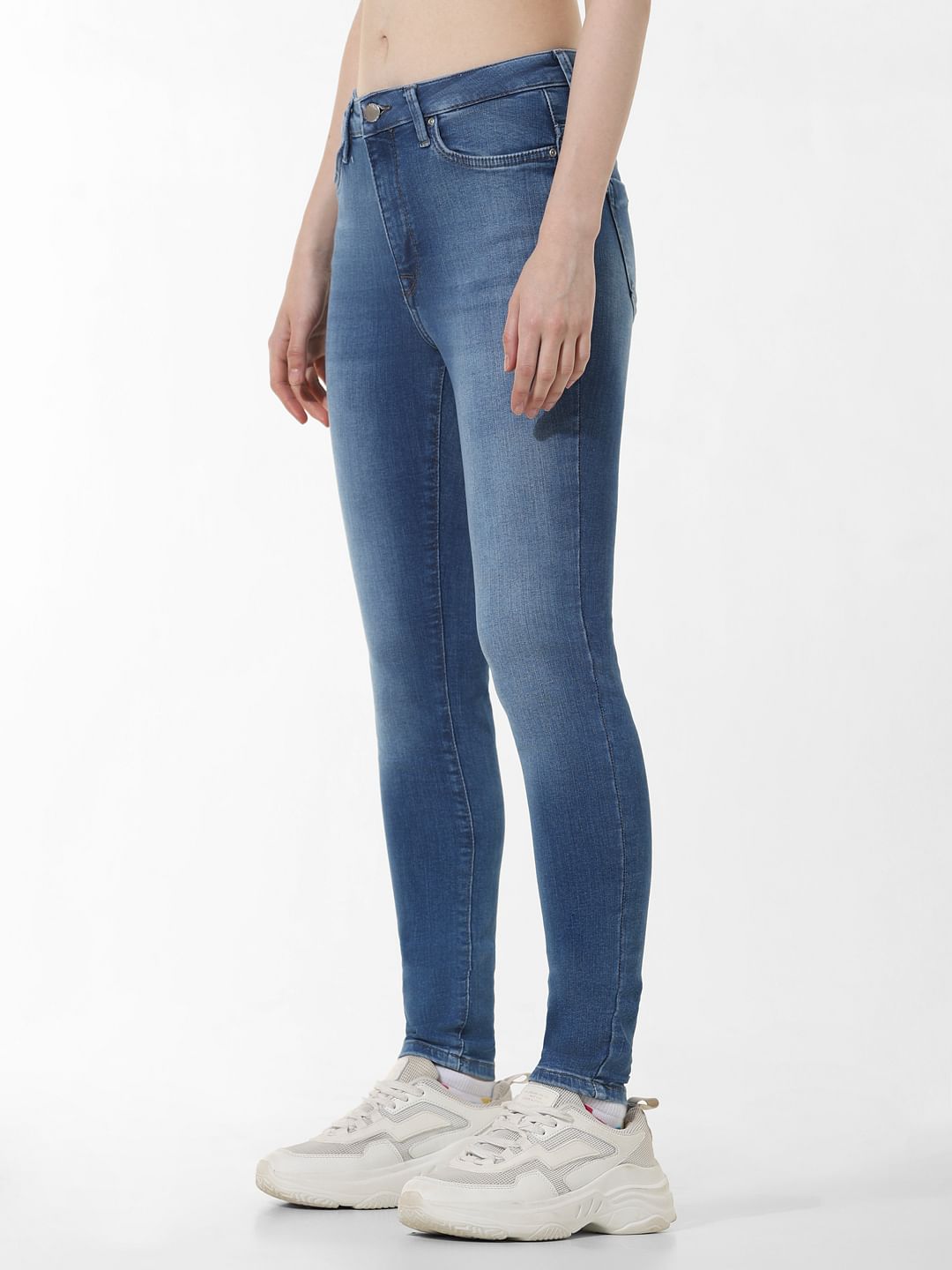 Blue High Rise Super Skinny Jeans