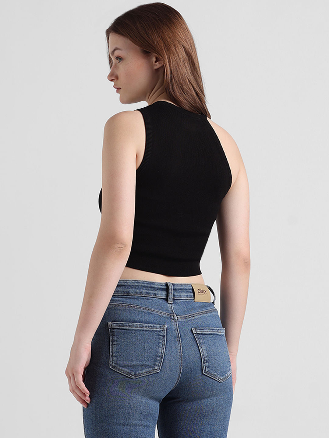 Black Ribbed Knit Top