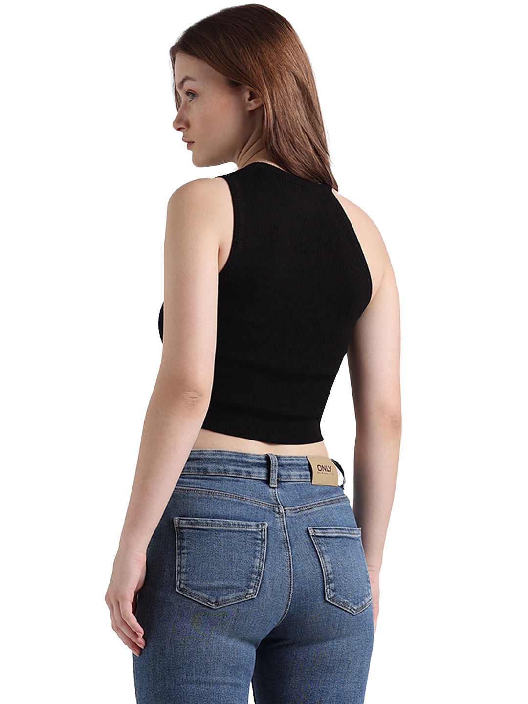 Black Ribbed Knit Top