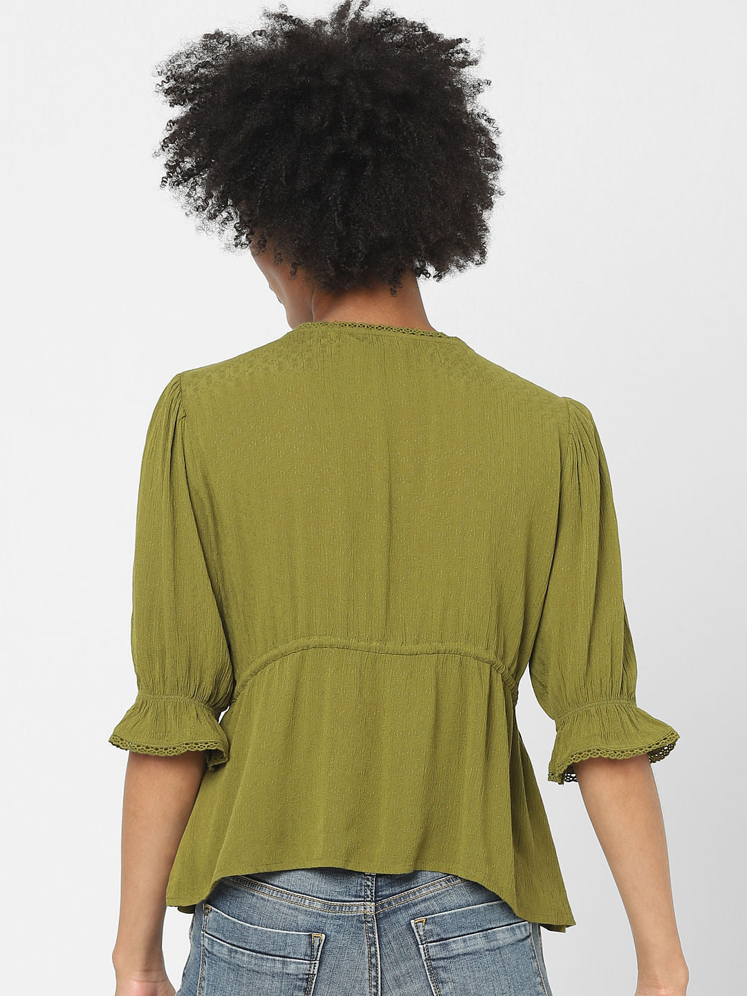 Green Textured Top
