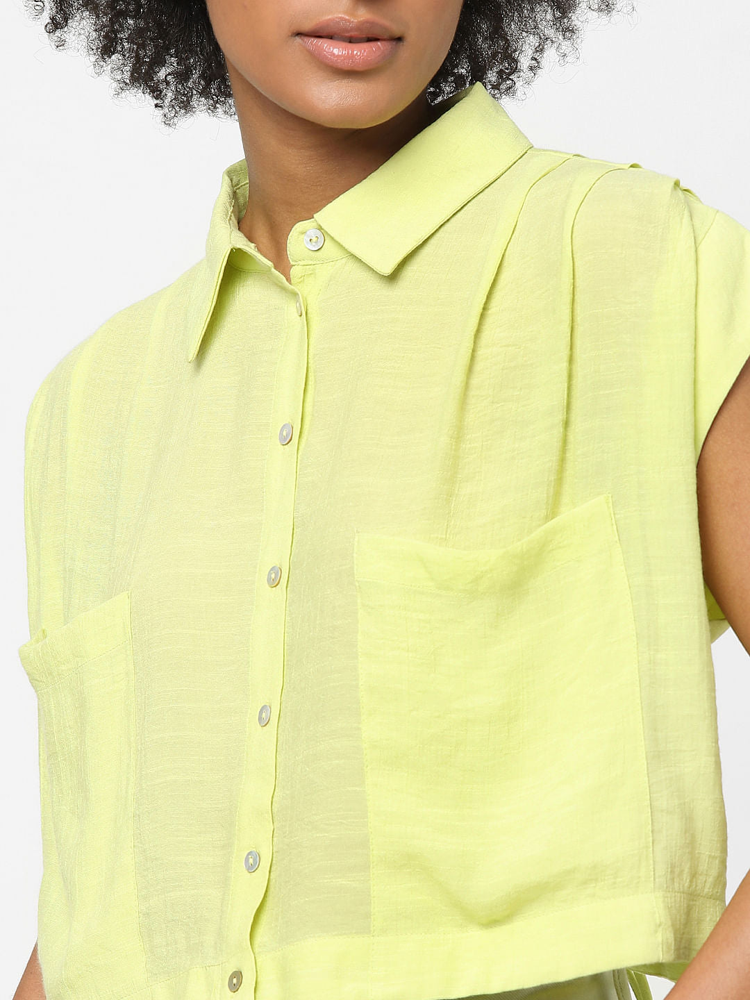 Green Cropped Shirt