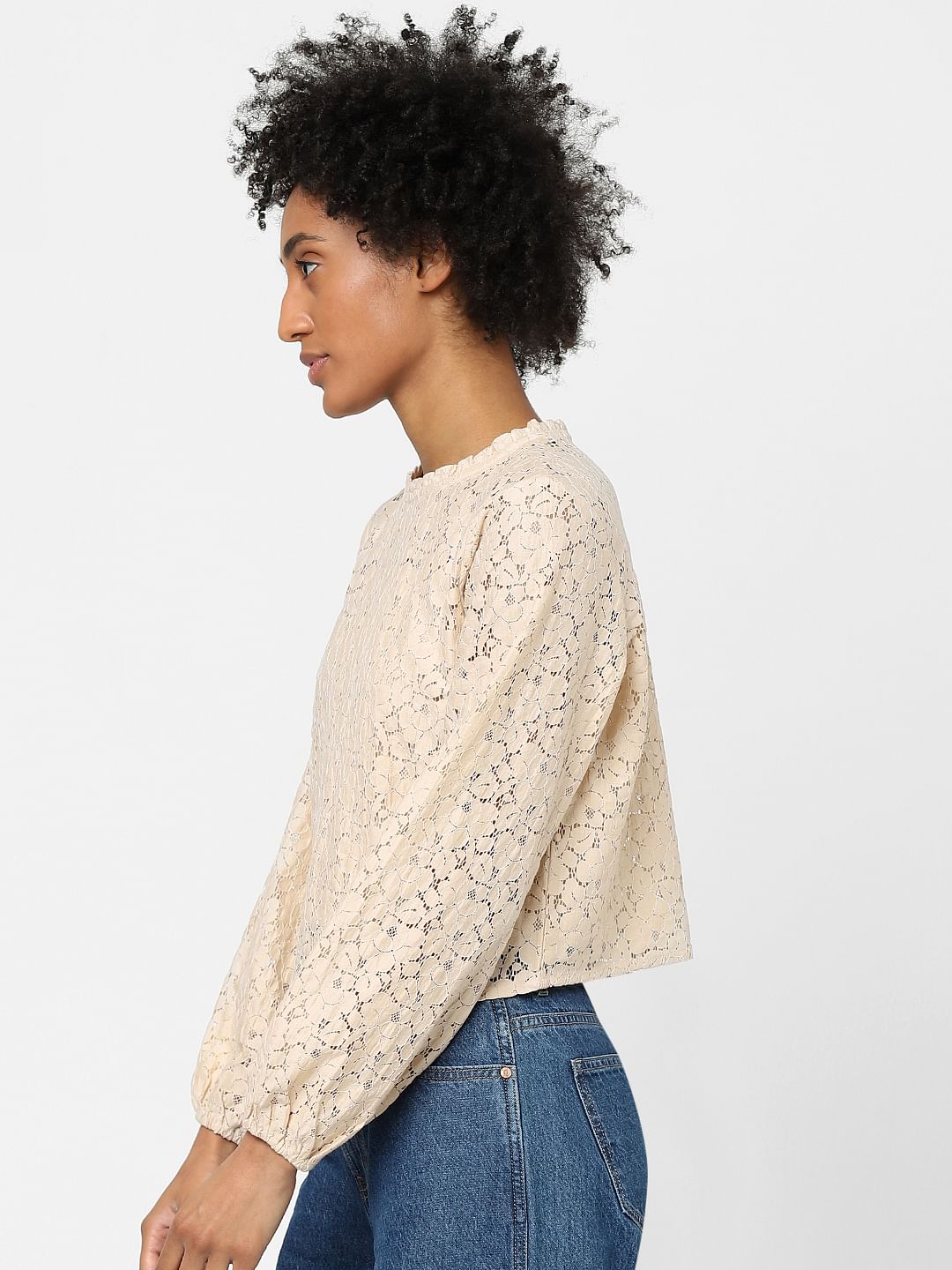 Beige Lace Top
