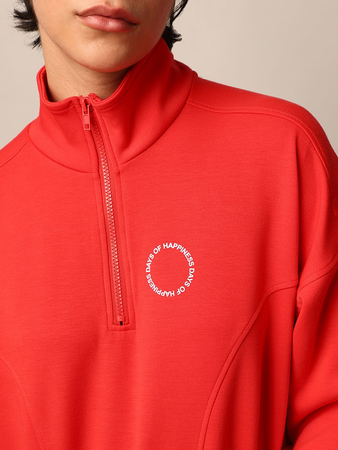 Red Zip-Up Sweatshirt