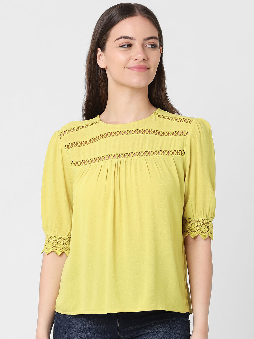 Yellow Lace Top
