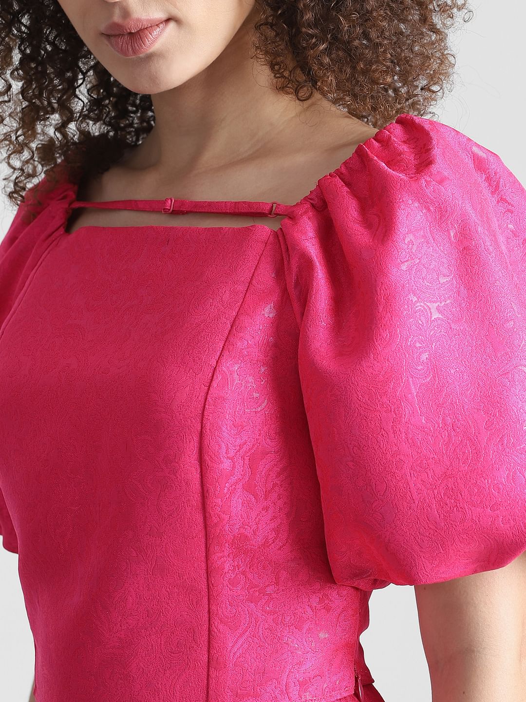 Fuchsia Jacquard Co-Ord Set Top