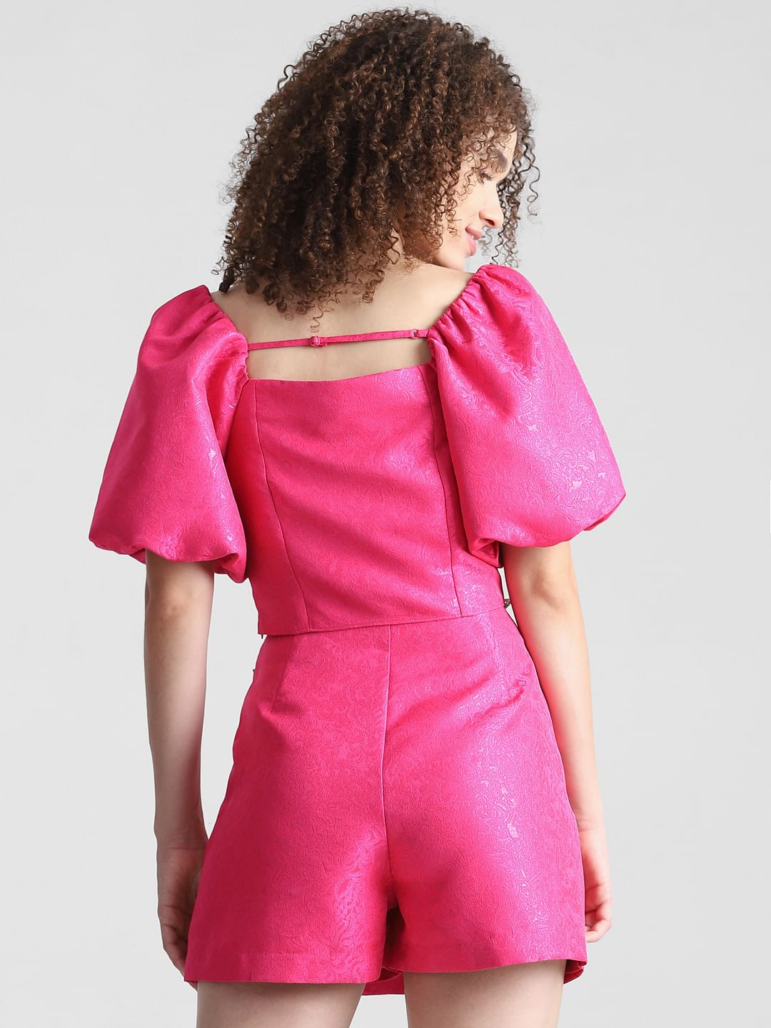 Fuchsia Jacquard Co-Ord Set Top