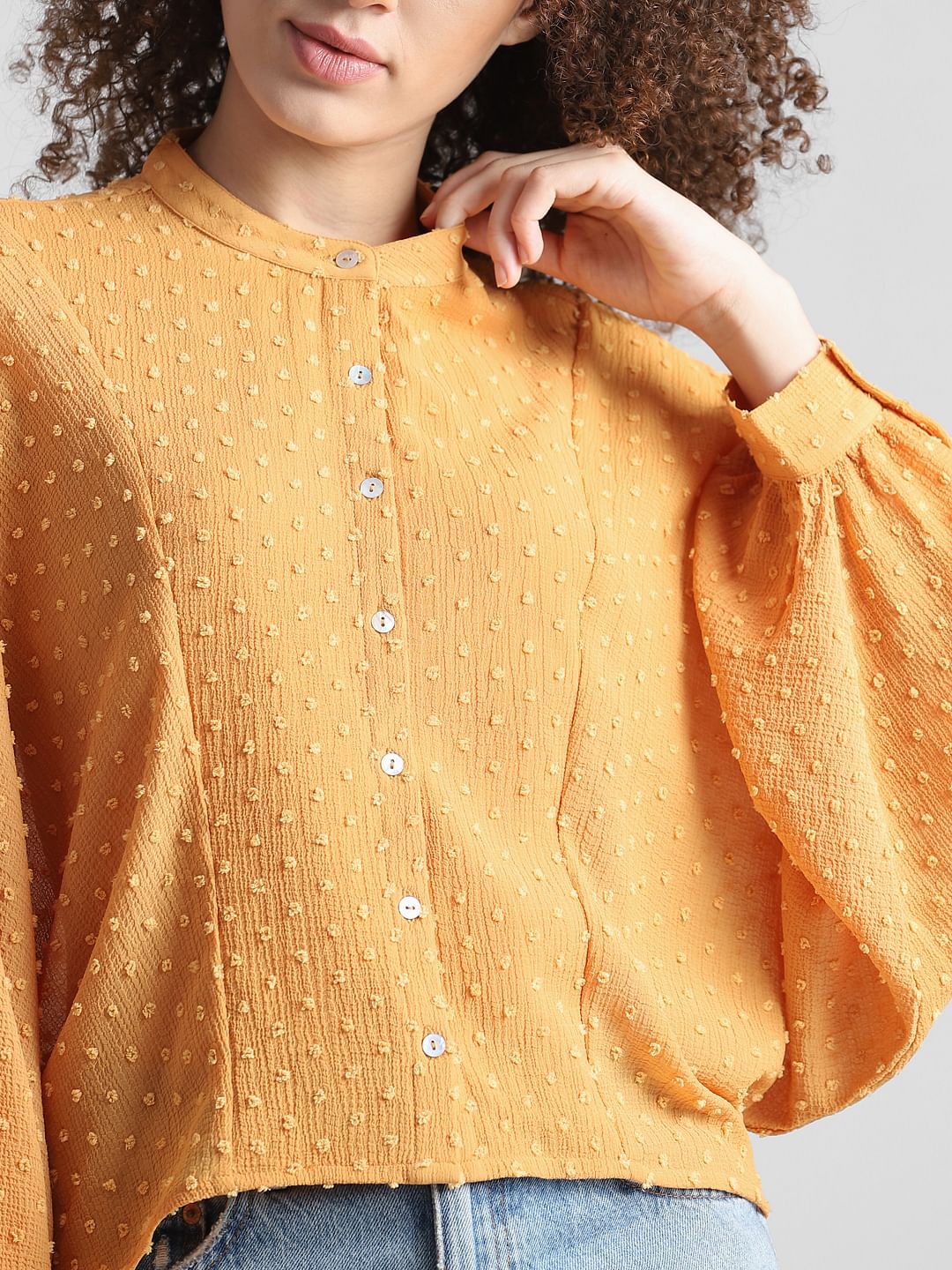 Orange Batwing Sleeved Top