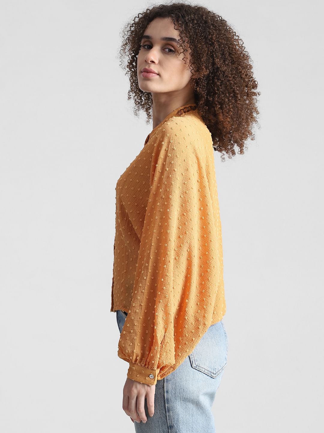 Orange Batwing Sleeved Top