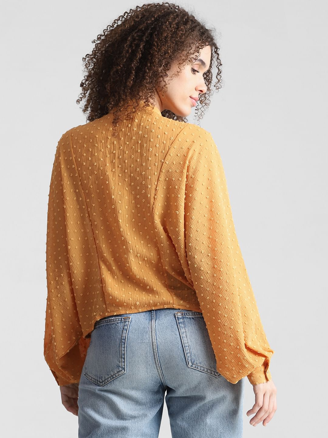 Orange Batwing Sleeved Top