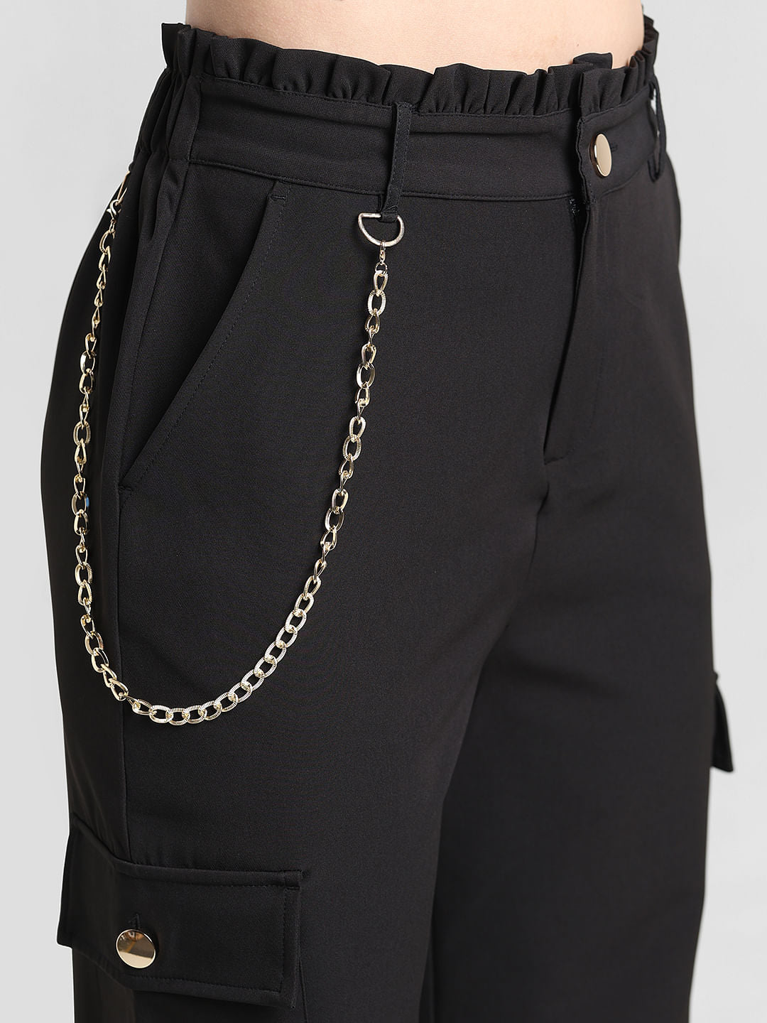 Black High Rise Utility Pants