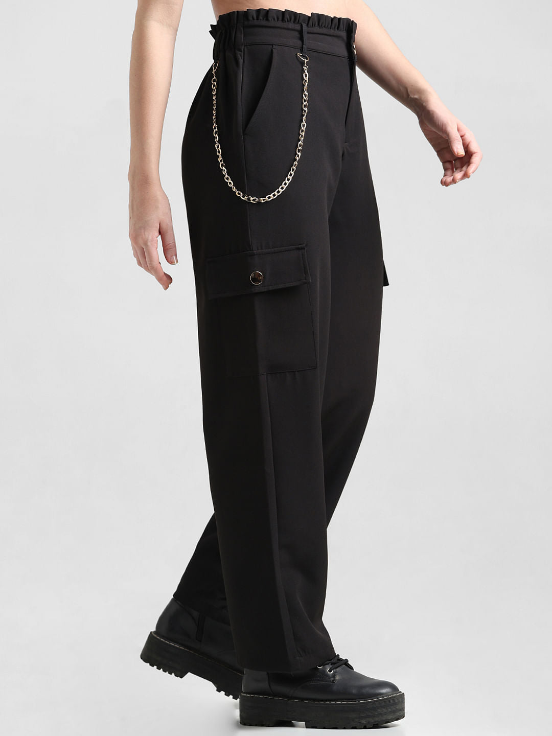 Black High Rise Utility Pants