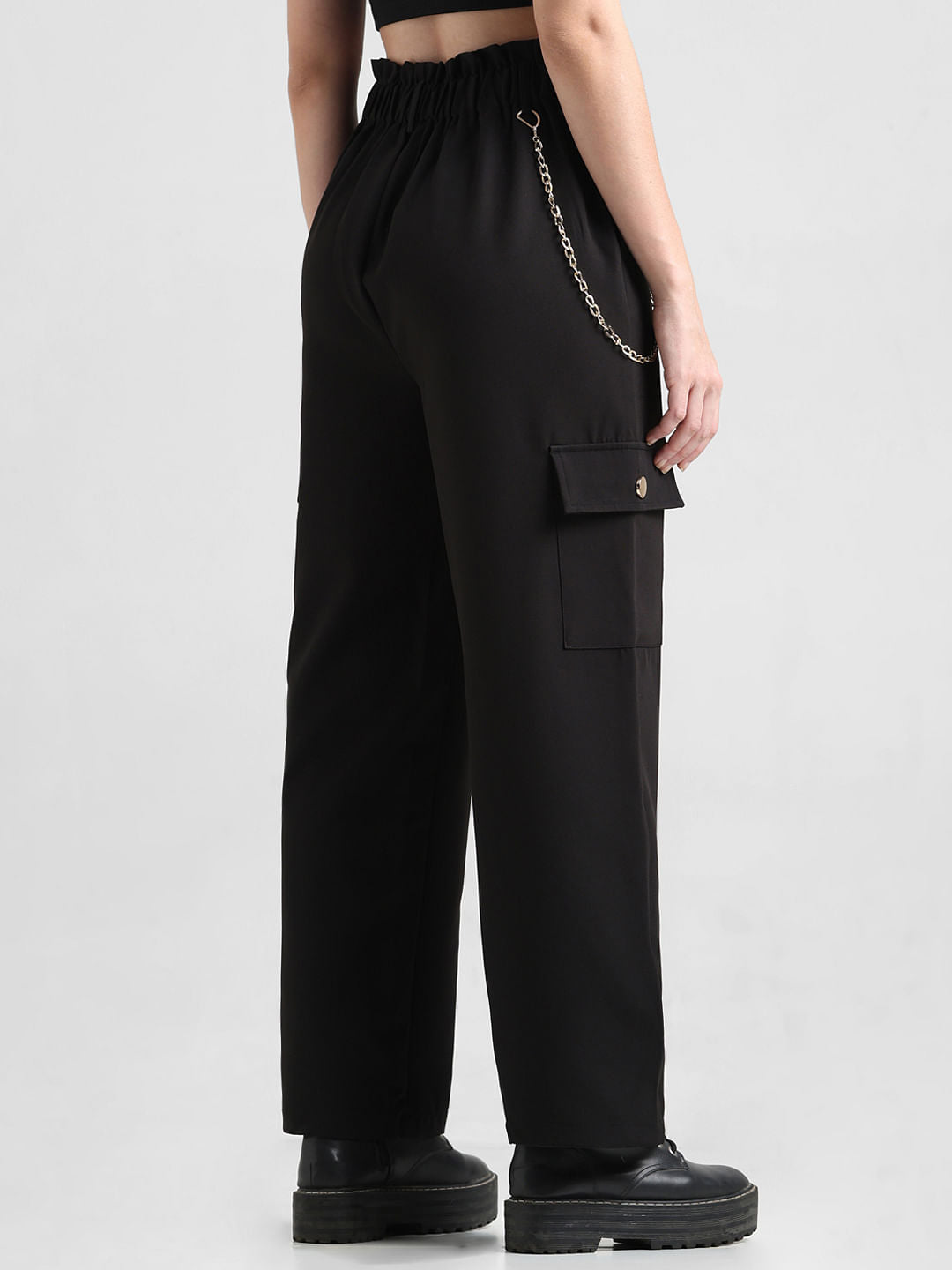 Black High Rise Utility Pants