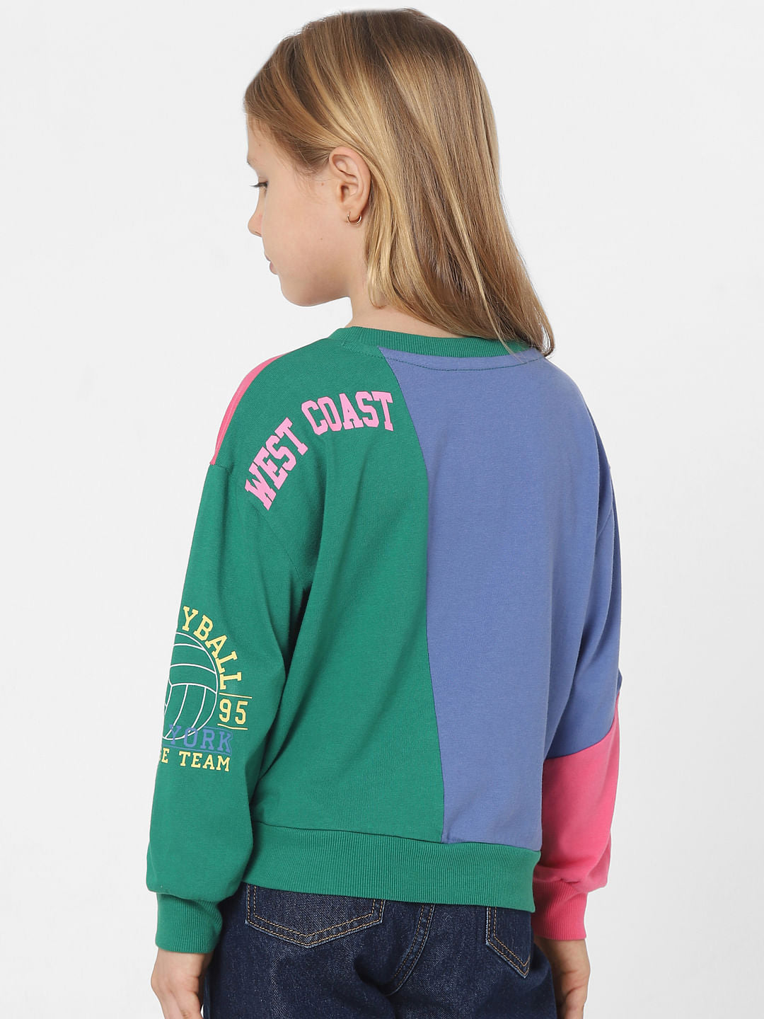 Green Colourblocked Sweatshirt