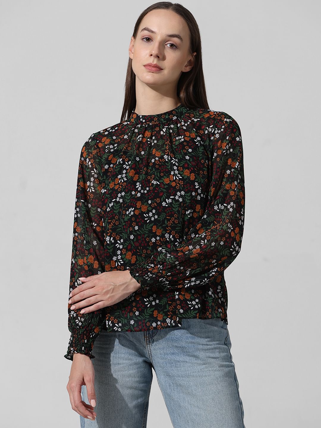 Black Printed Top