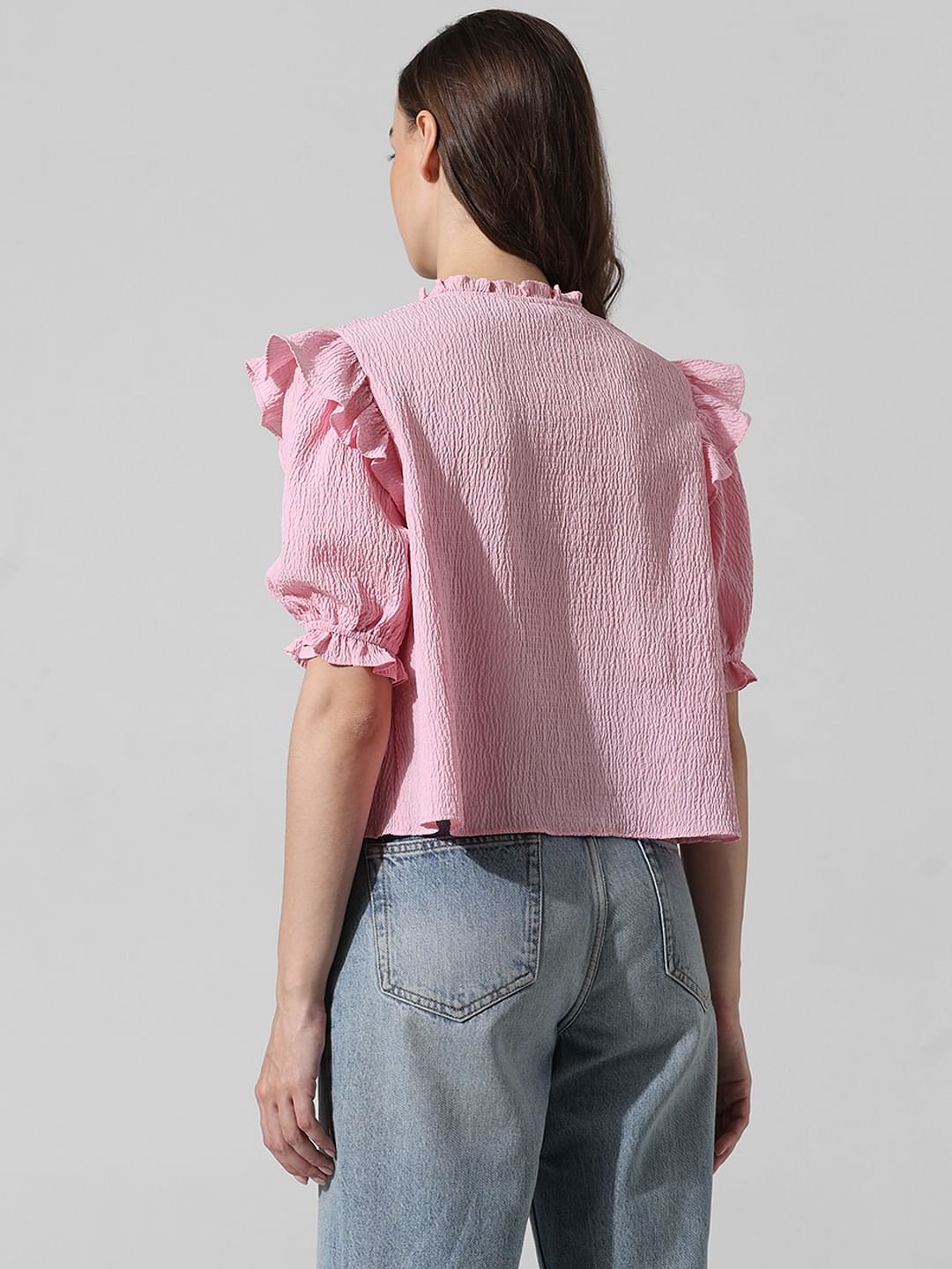 Pink Frill Trimmed Top