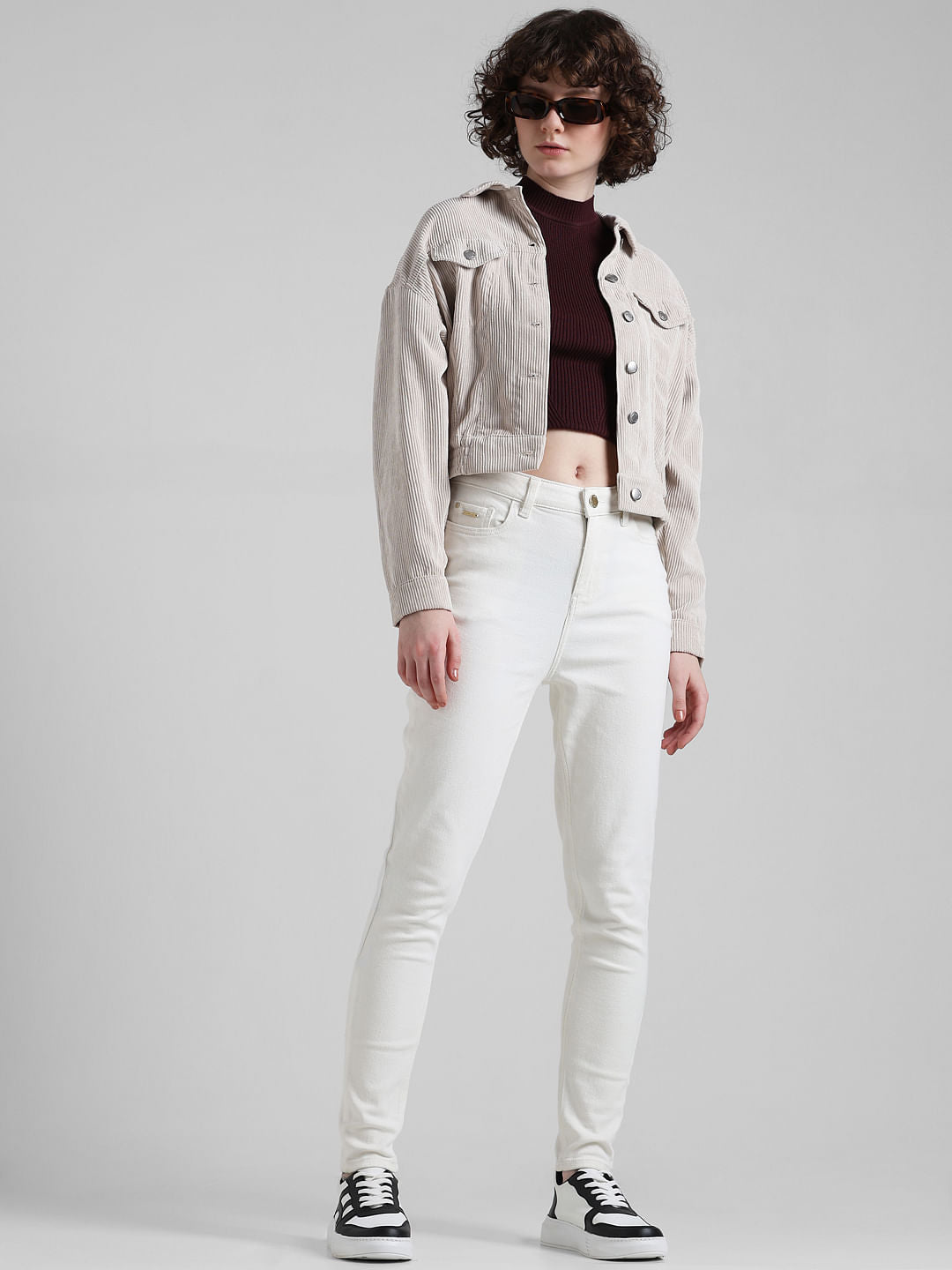 White High Rise Piper Skinny Fit Jeans