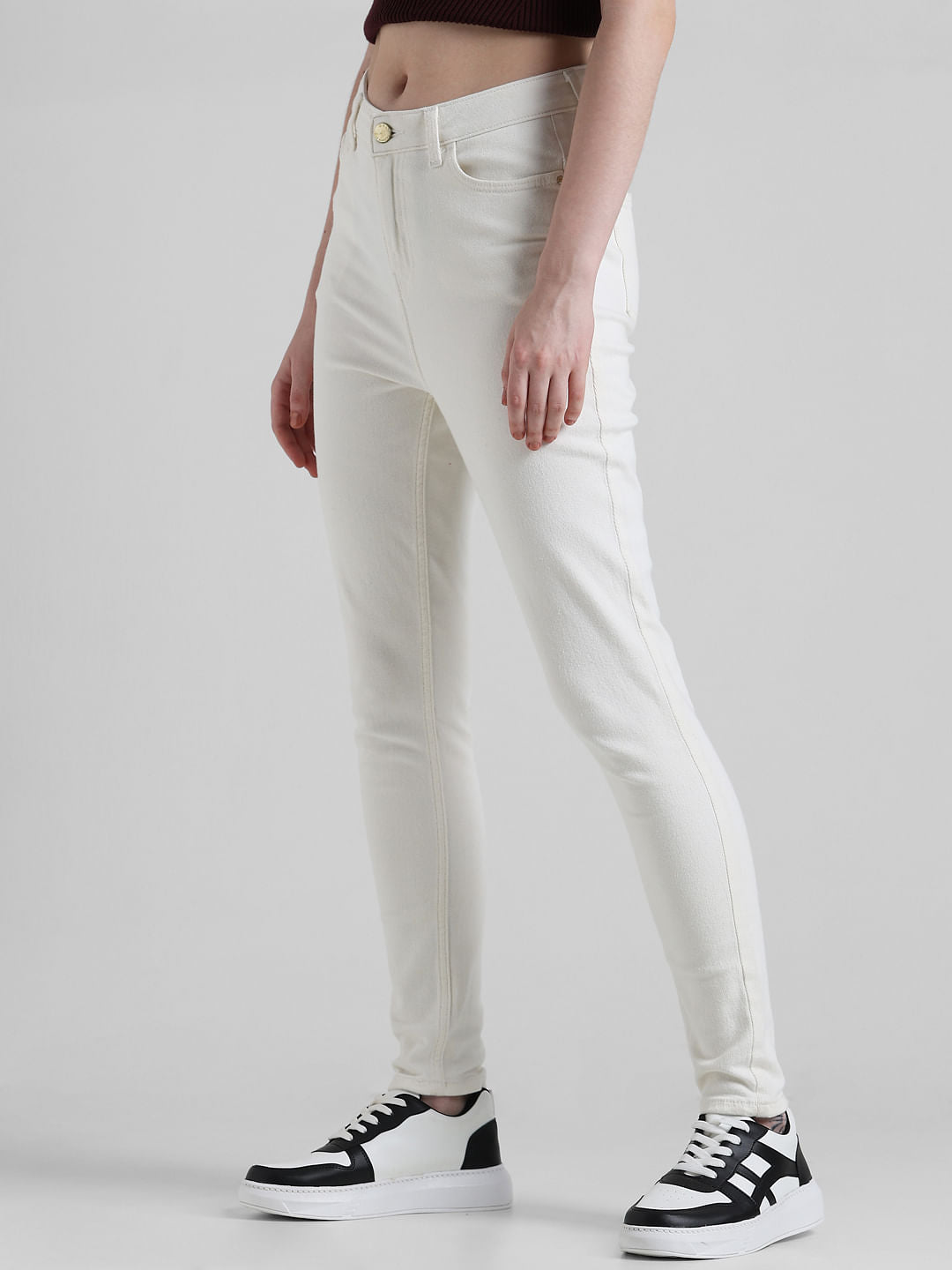 White High Rise Piper Skinny Fit Jeans