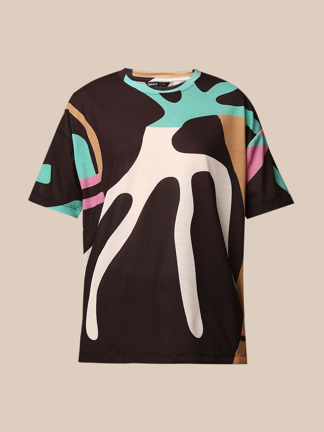 Black Printed Oversized T-Shirt