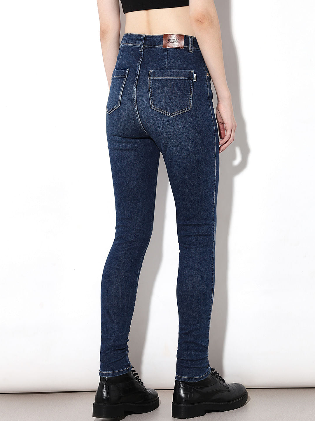 Dark Blue High Rise Skinny Jeans