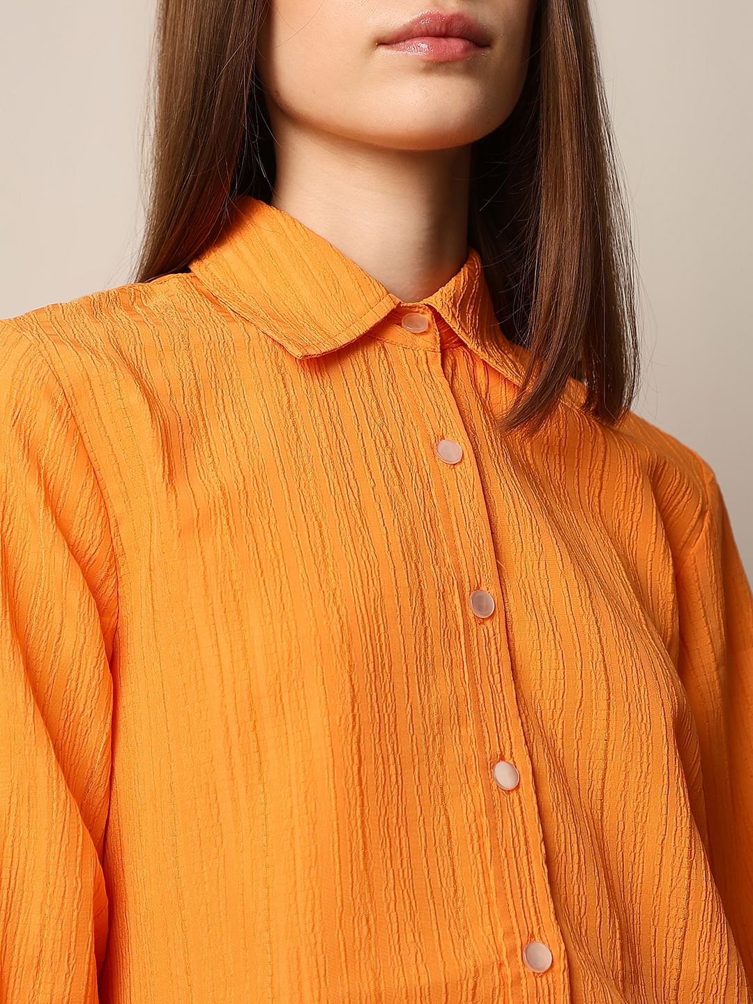 Orange Textured Shirt