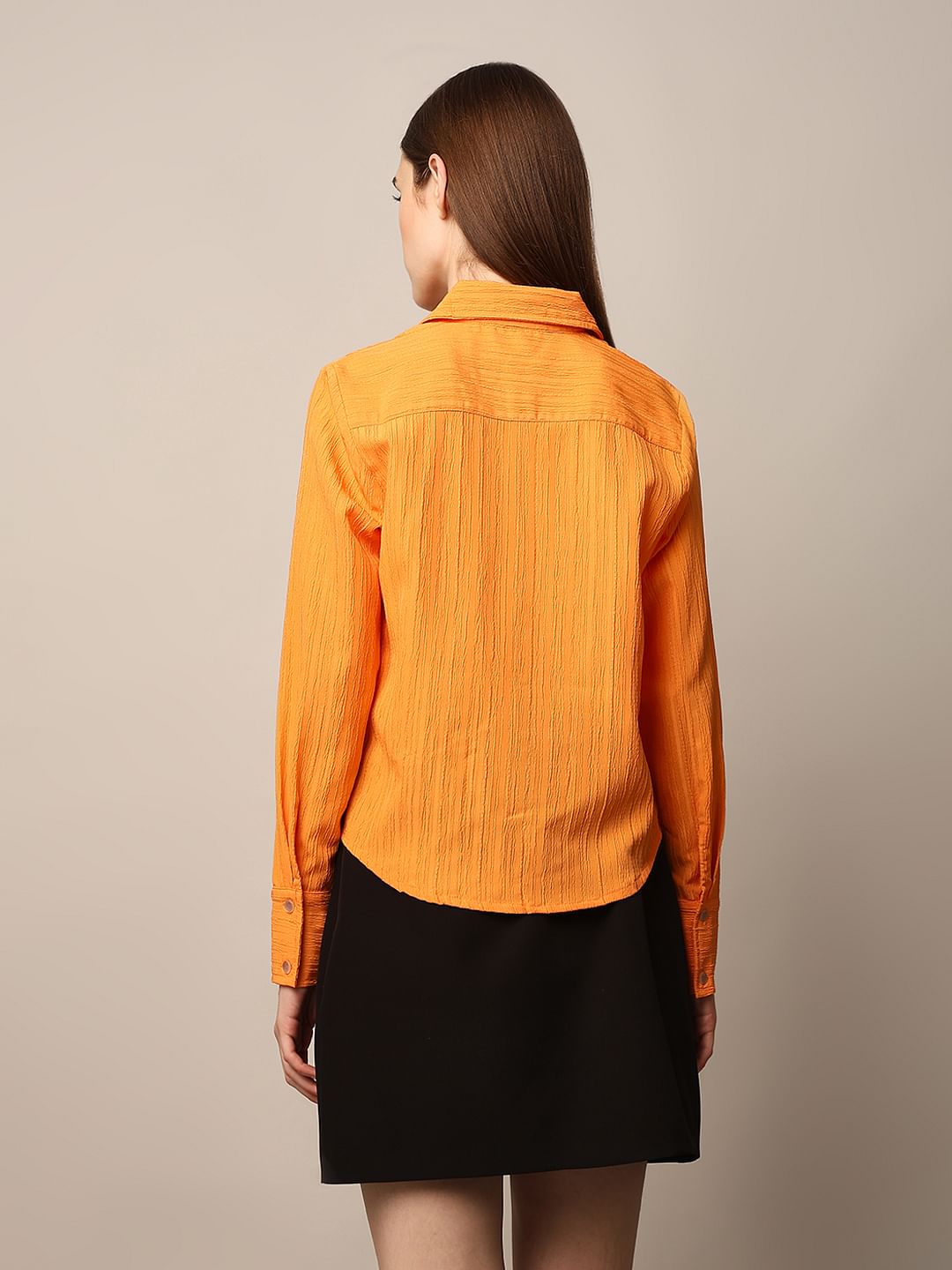 Orange Textured Shirt