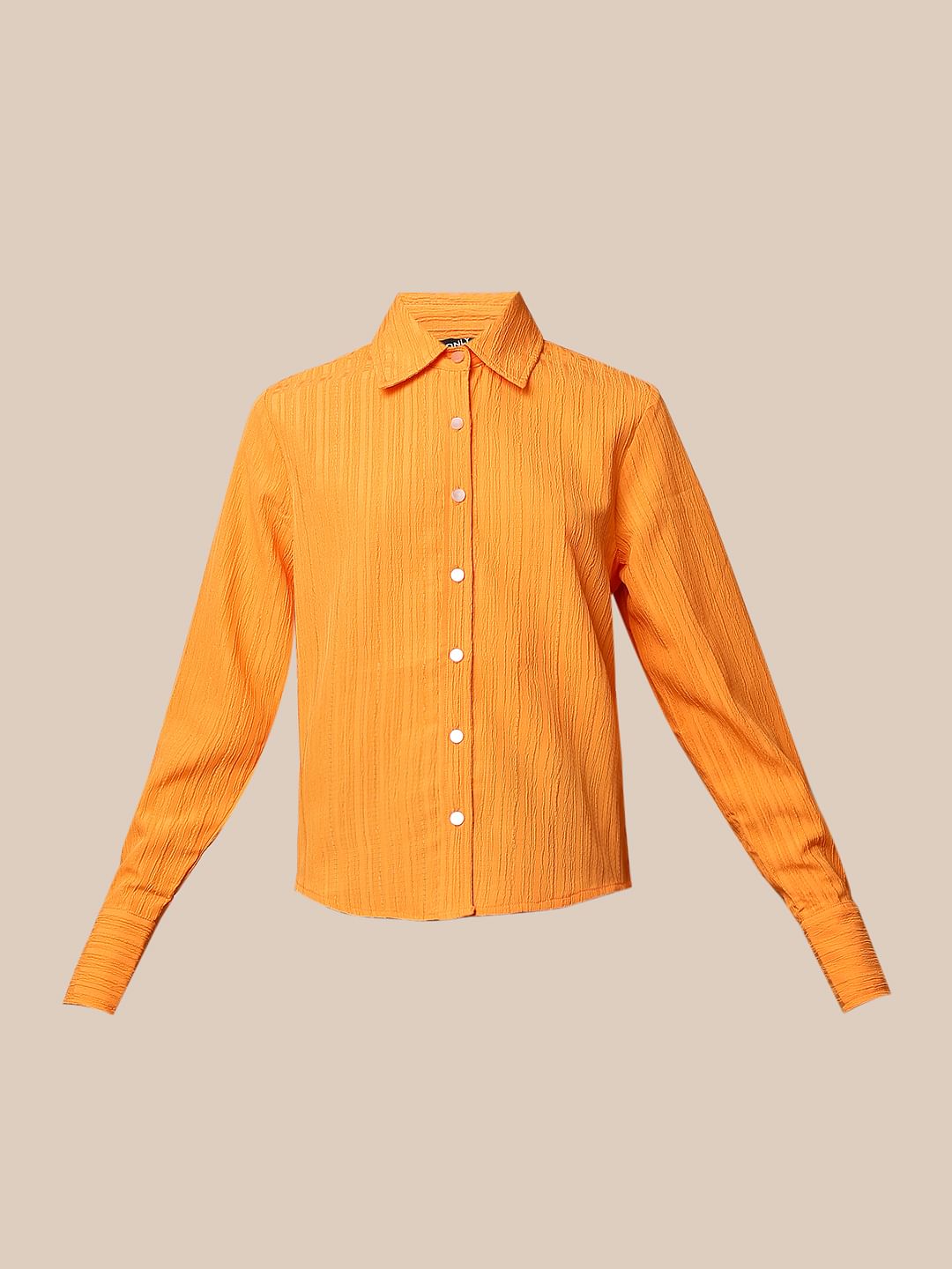 Orange Textured Shirt