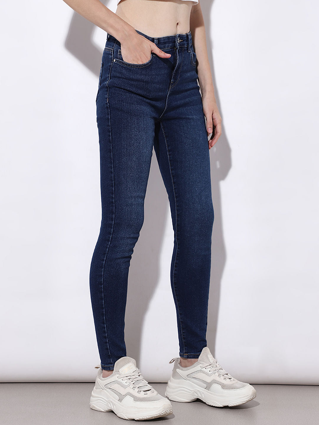 Blue High Rise Skinny Fit Jeans