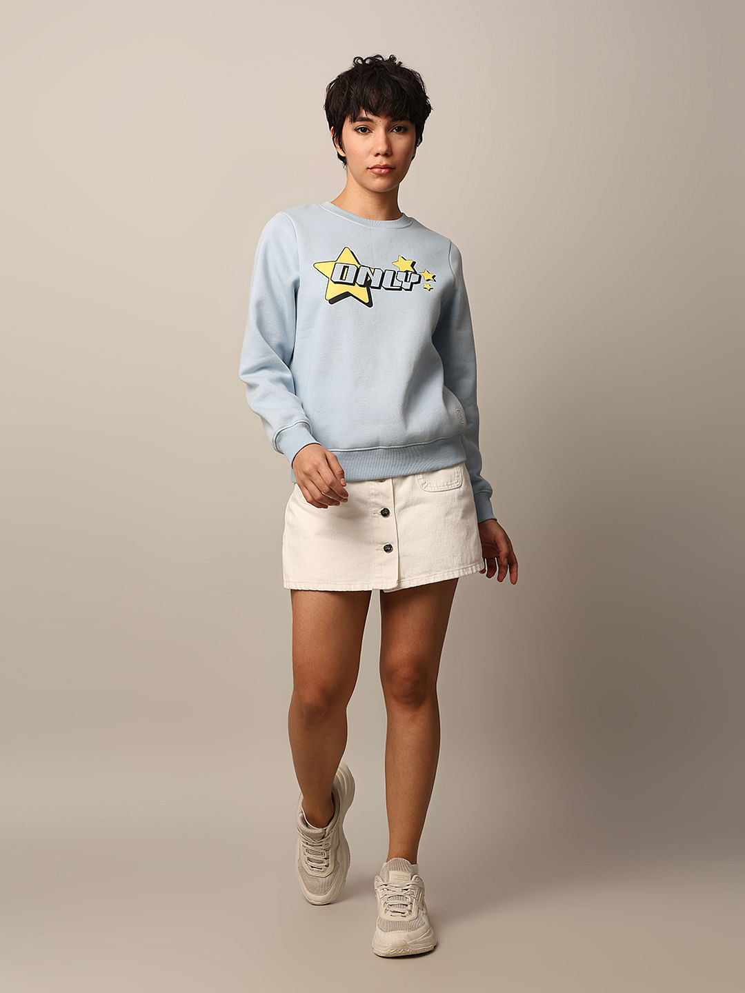 Blue Printed Sweatshirt