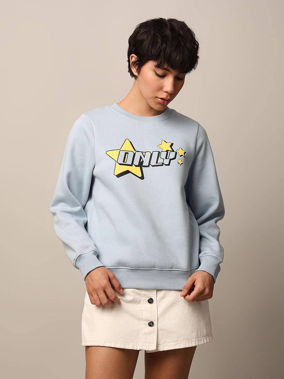 Blue Printed Sweatshirt