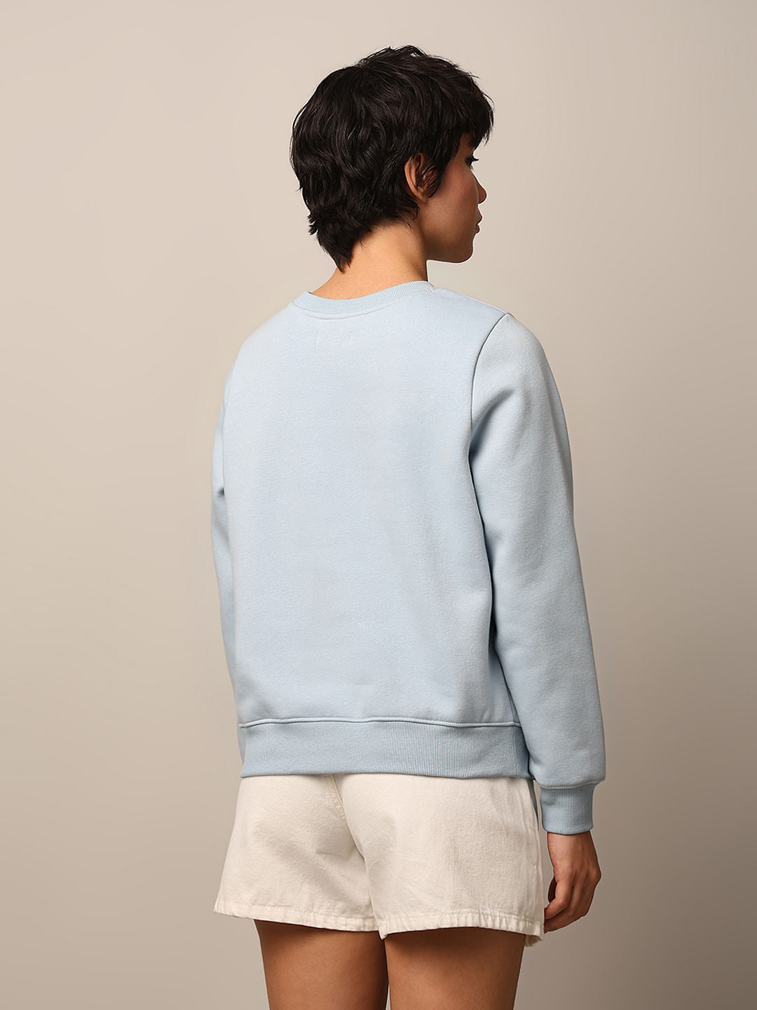 Blue Printed Sweatshirt