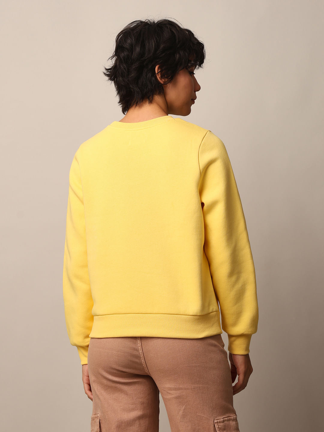 Yellow Printed Sweatshirt