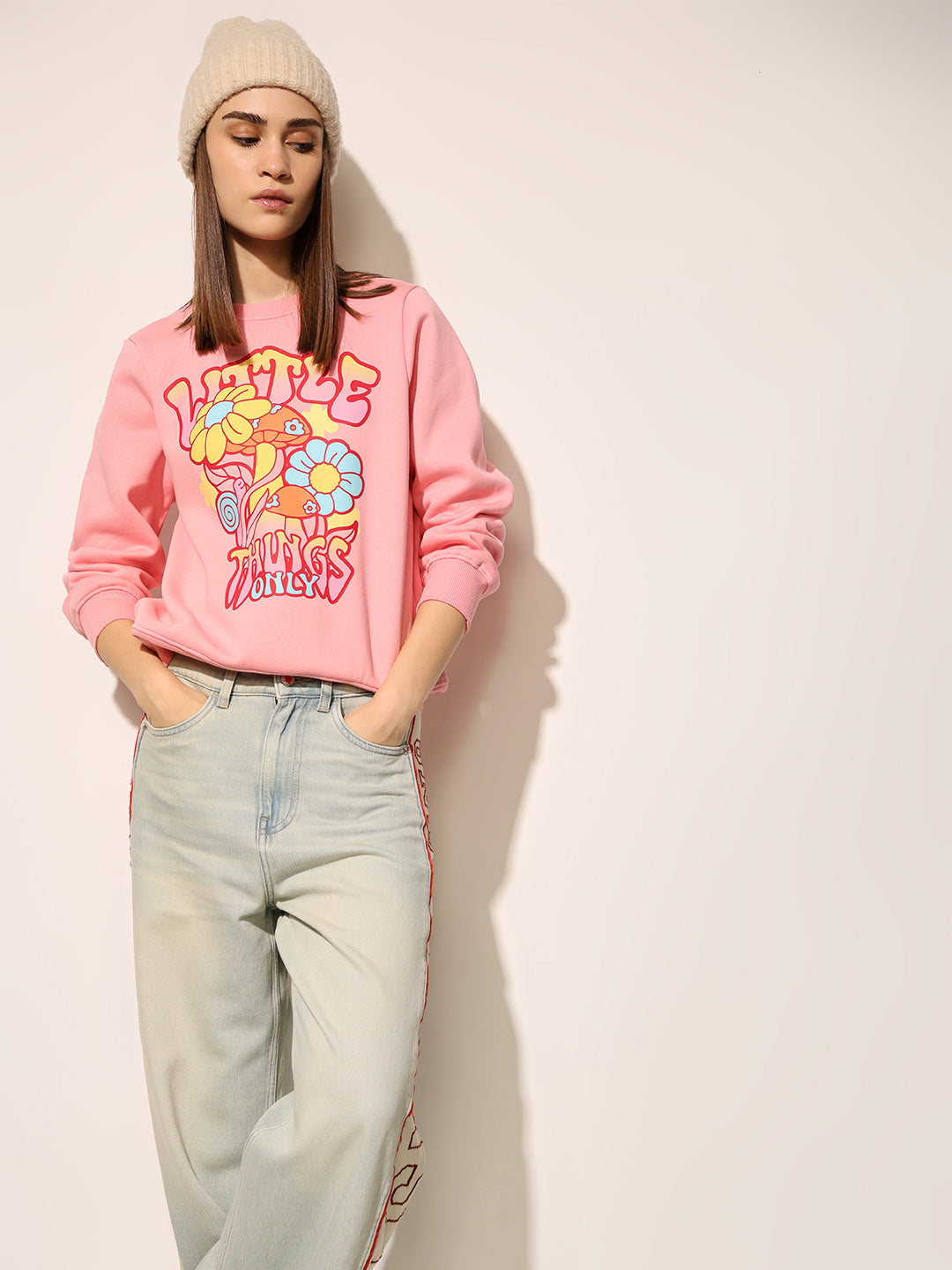 ONLY Pink Printed Sweatshirt - Main Image