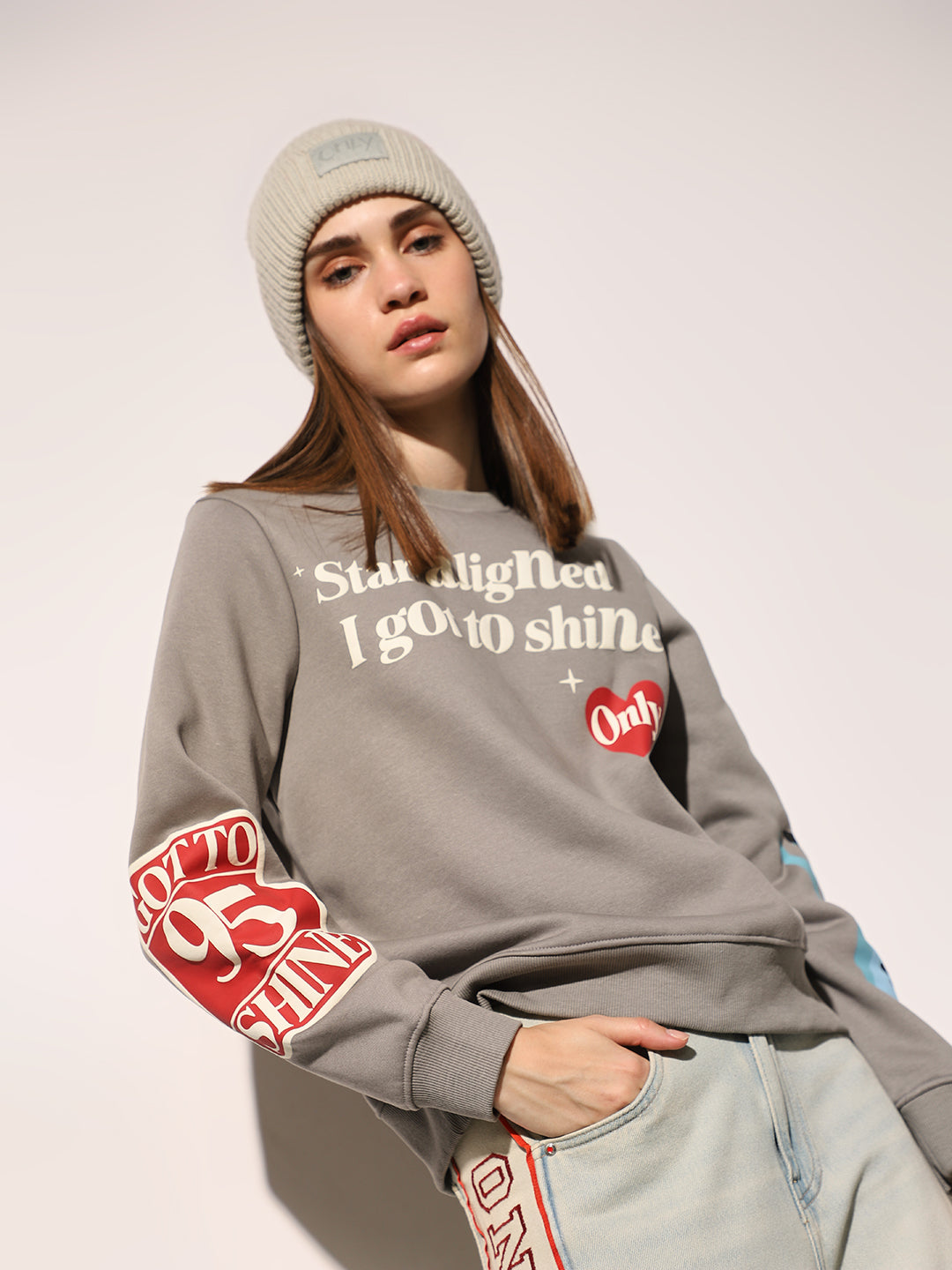 Grey Printed Sweatshirt