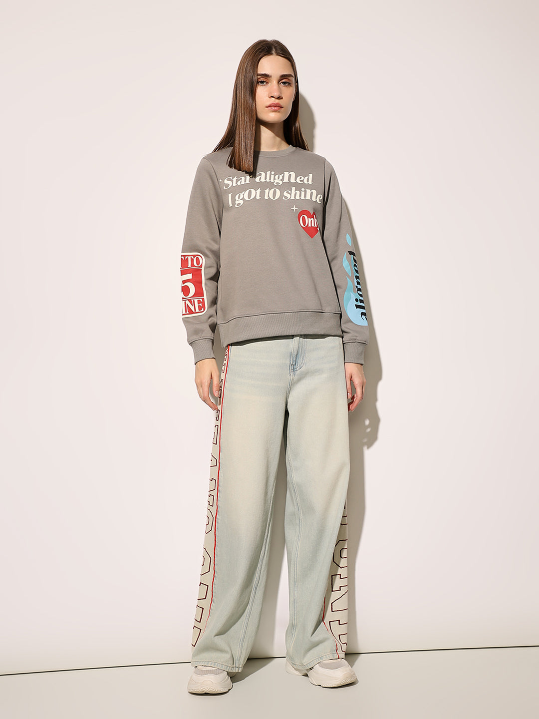 Grey Printed Sweatshirt