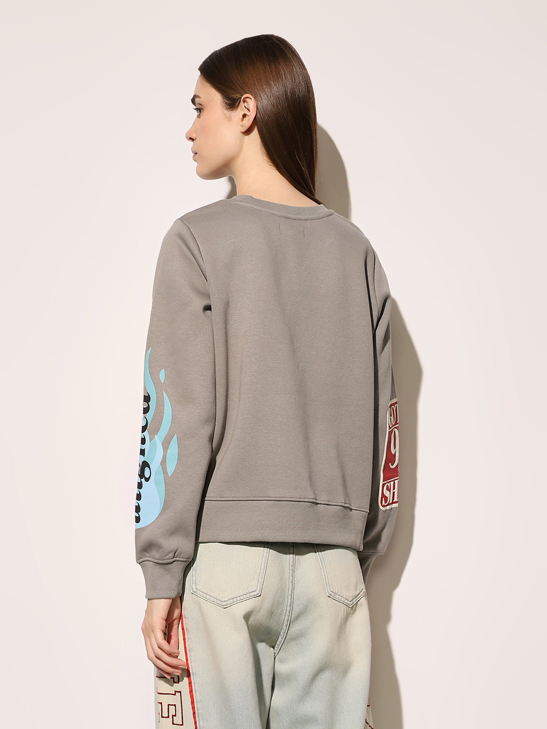 Grey Printed Sweatshirt