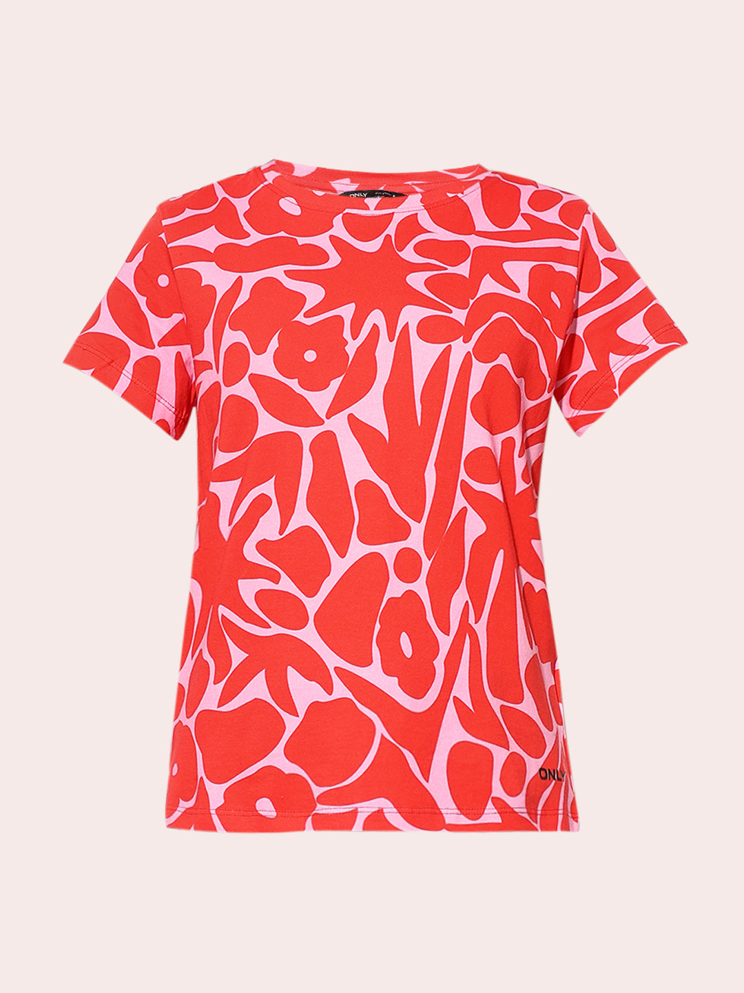 Red Cotton Printed T-shirt